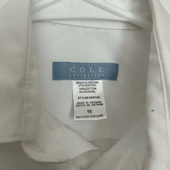 White Button down Dress Shirt | white | 10 | - Picture 4 of 4